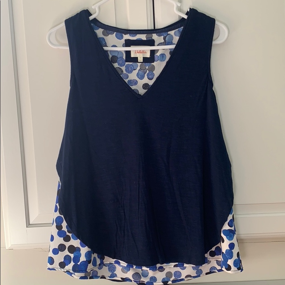 Anthropologie Polka Dot Layer Tank Top XS